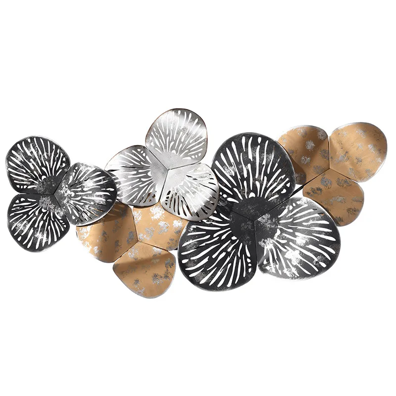 

European Retro Wrought Iron Hollow Gold Luxury Flower Wall Hanging Decor, Customized