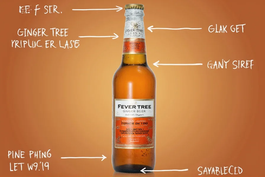 Side-by-side comparison of Fever-Tree ginger beer bottle next to standard ginger beer bottle, highlighting natural ingredients label