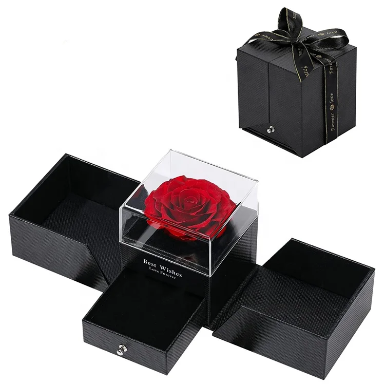 

Mothers day gifts hot selling rose flower packaging gift box with drawer