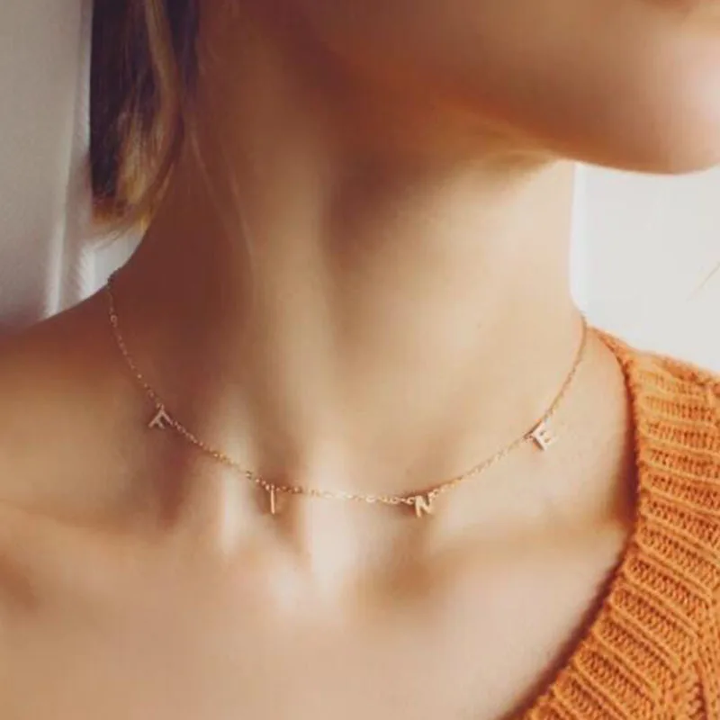 

JOOLIM Fine Letter Stainless Steel Necklace Trendy Necklace Wholesale