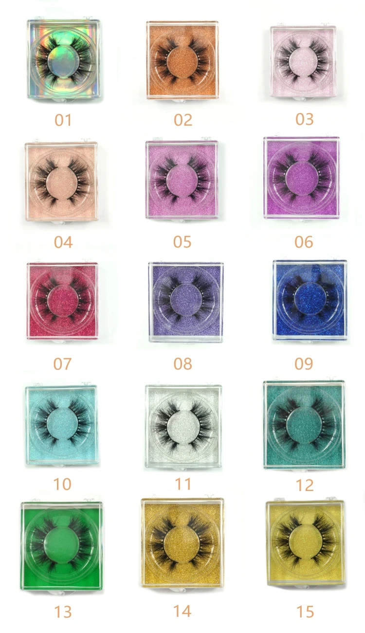 
glitter eyelash packaging with eyelash packaging box private label custom 