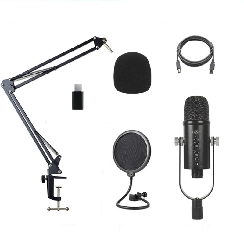 

Drop shipping BM-86 USB Condenser Microphone Voice Recording Computer Microphone Live Broadcast Equipment Set