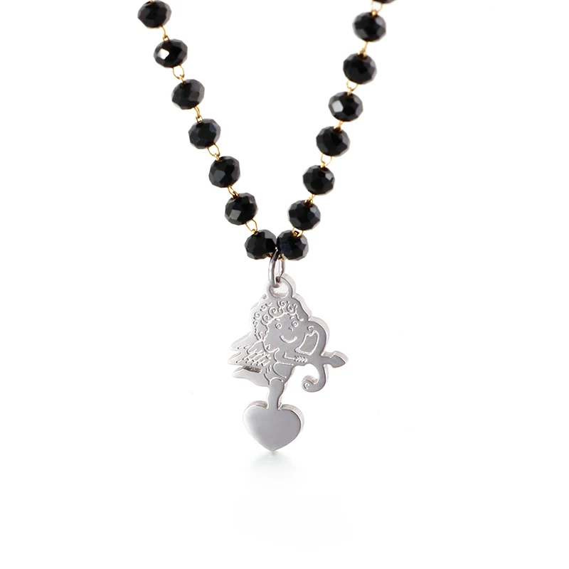 

Custom Vintage Stainless Steel Necklace Cartoon Shape Pendant Angel Wings Necklace, Other