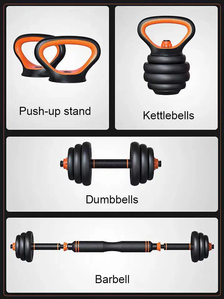 Set di manubri regolabili per attrezzature per il fitness di alta qualità, Kettlebell rimovibile per la casa