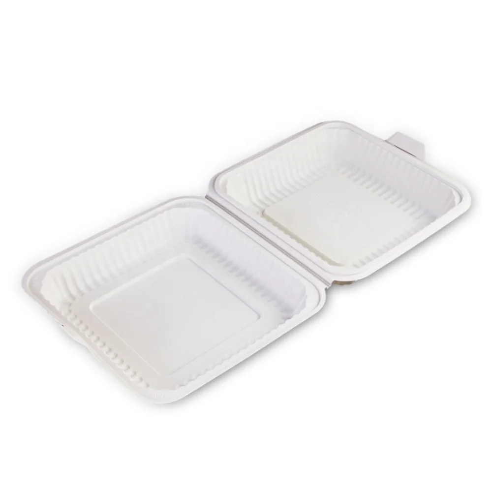 Eco-friendly biodegradable corn starch plastic food container disposable take away lunch box
