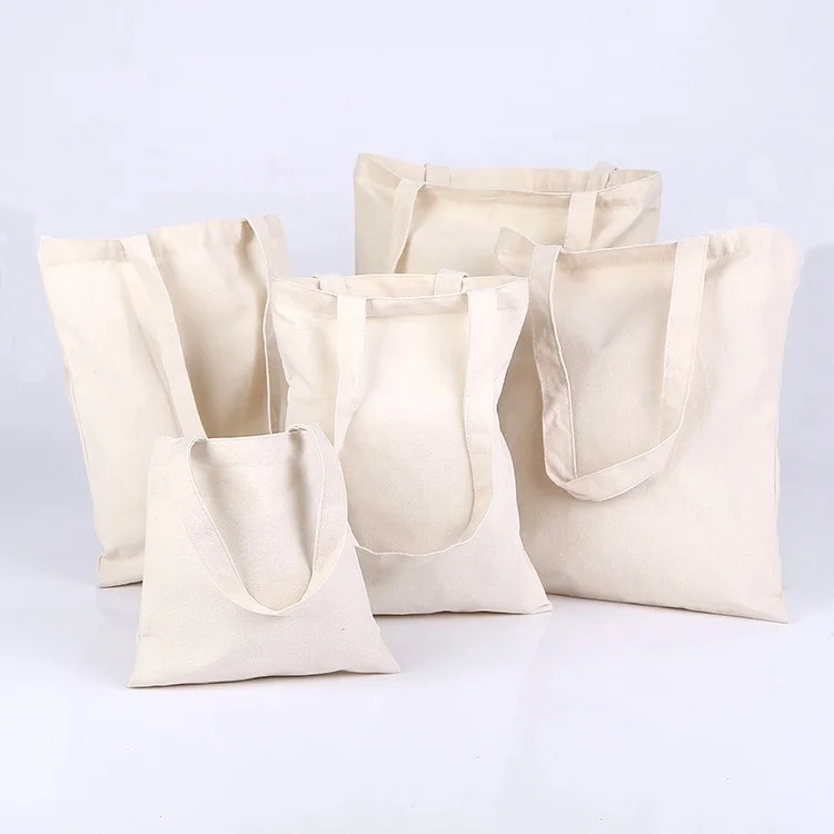 

30cm Large Capacity Promotional Reusable Fashion Foldable Grocery OEM Women Custom Logo Canvas Cotton Blank Shopping Tote Bag, Cream white