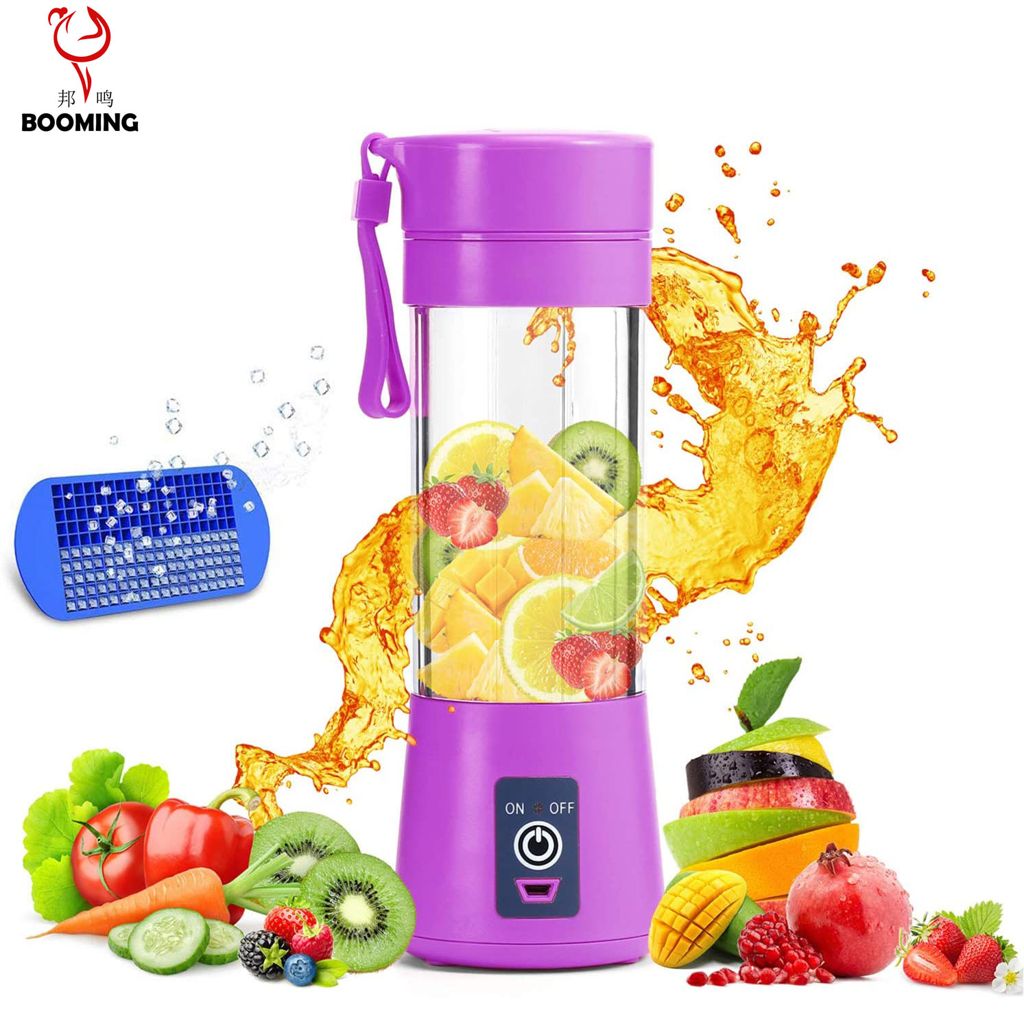 
BOOMING USB Portable Electric Blender Fruit Vegetable Juicer Maker Machine For Home 
