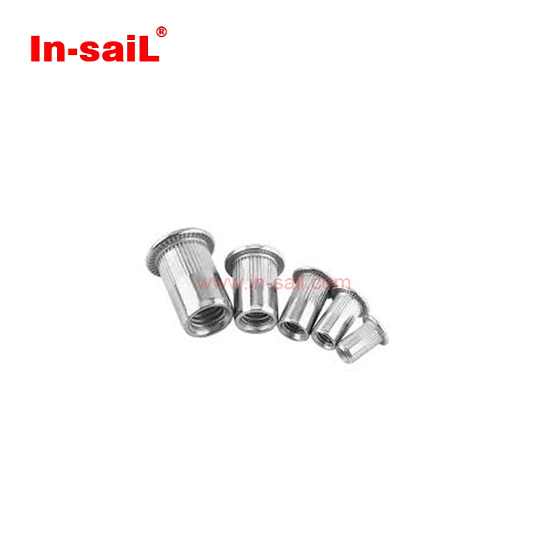 

High quality M2 M3 M4 M8 flat head knurled body ODM rivet nut for hardware