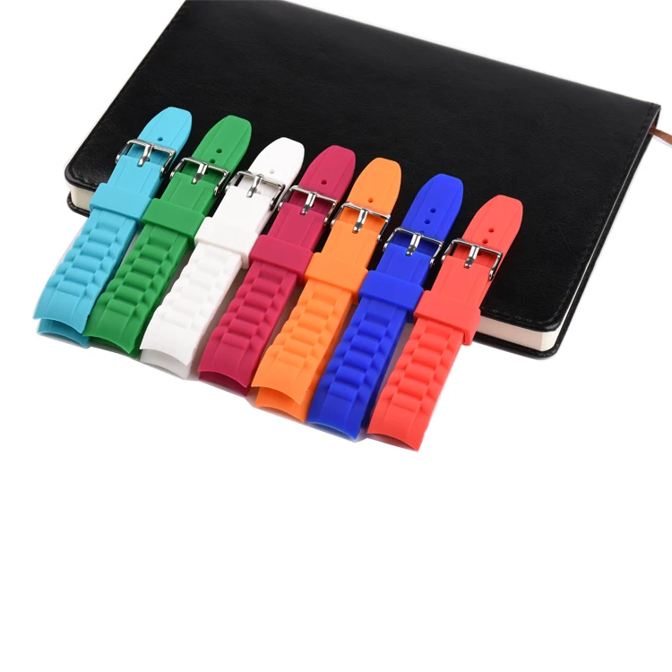 

Curved End Elastic Waterproof Silicone Rubber Watch Strap Band