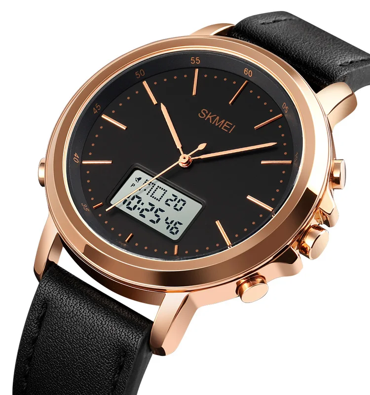

2018 Wholesale skmei Brand Luxury Mens Watch Waterproof Fashion Sport Quartz Wristwatch Male Leather Man Watch, 5 colors