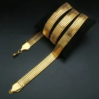 

Wholesale Hot selling 18K Gold-plated Snake Bone Gold Chain Necklace Fashion jewelry Hip Hop Necklace Men