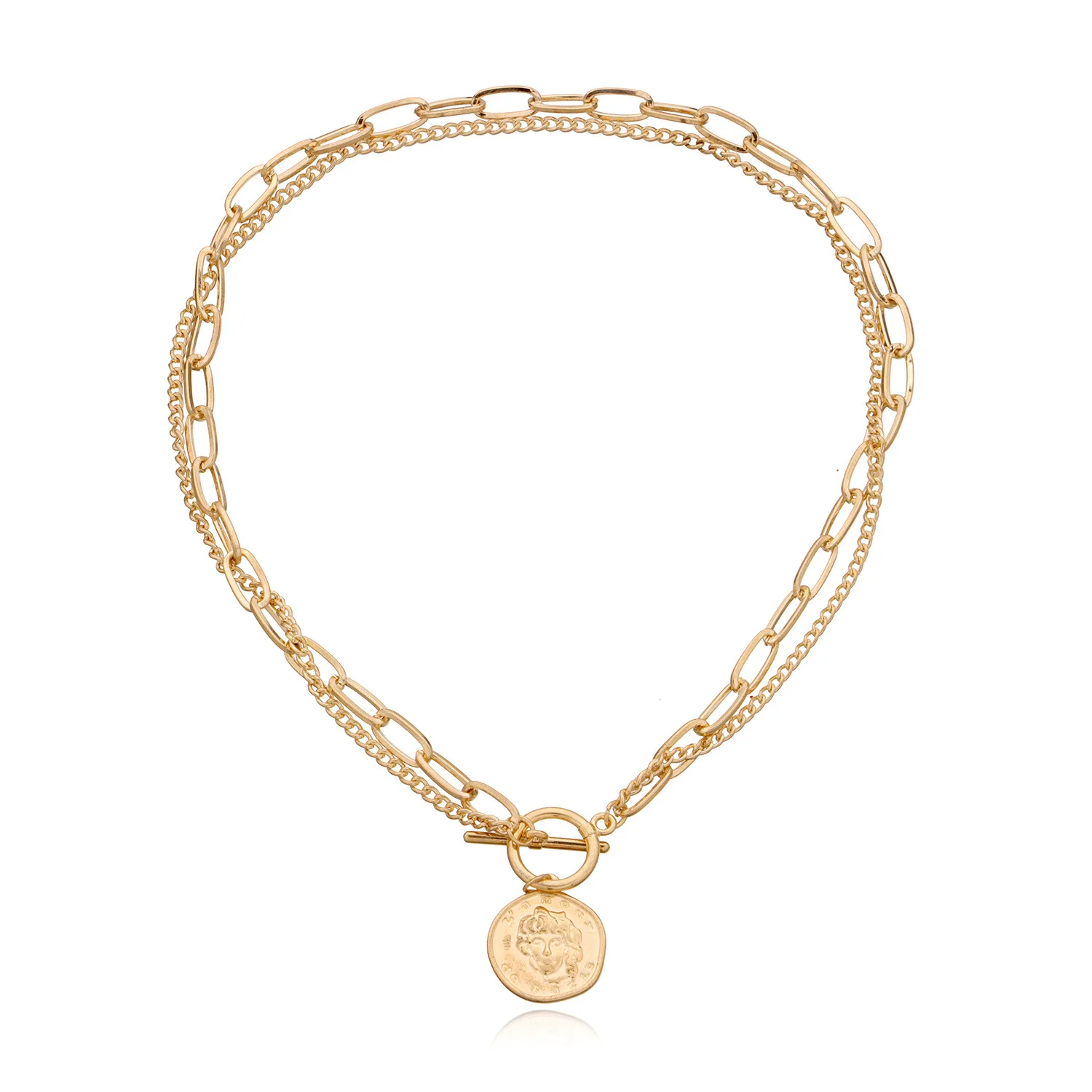 

Lotus 18k gold coin Pendant Cross Necklace for Women Toggle Jewelry Gifts