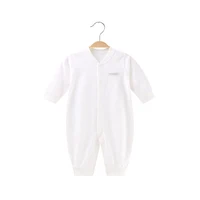 

Q002H5 Soft 100% Organic Cotton Branded European Style Pom Pom Button Baby Clothes Girl Grow Romper Infant Solid Customised