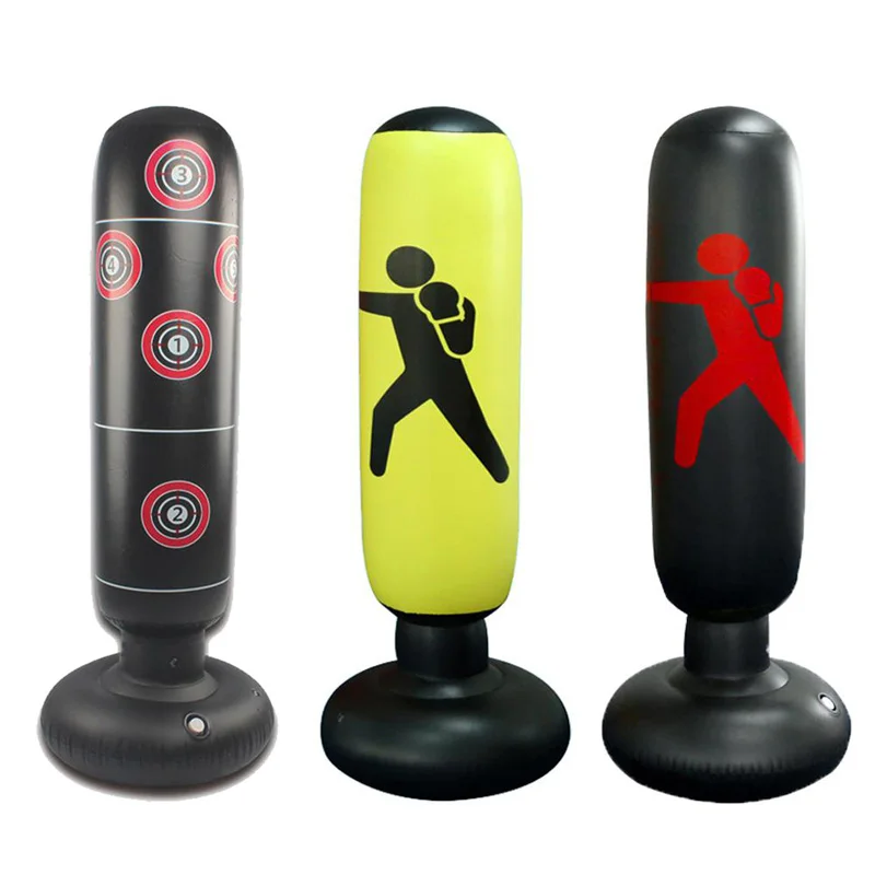 

Vertical Inflatable Boxing Bag PVC Thickening Boxing Pillar Tumbler Column Punching Bag Fitness Tool, Yellow