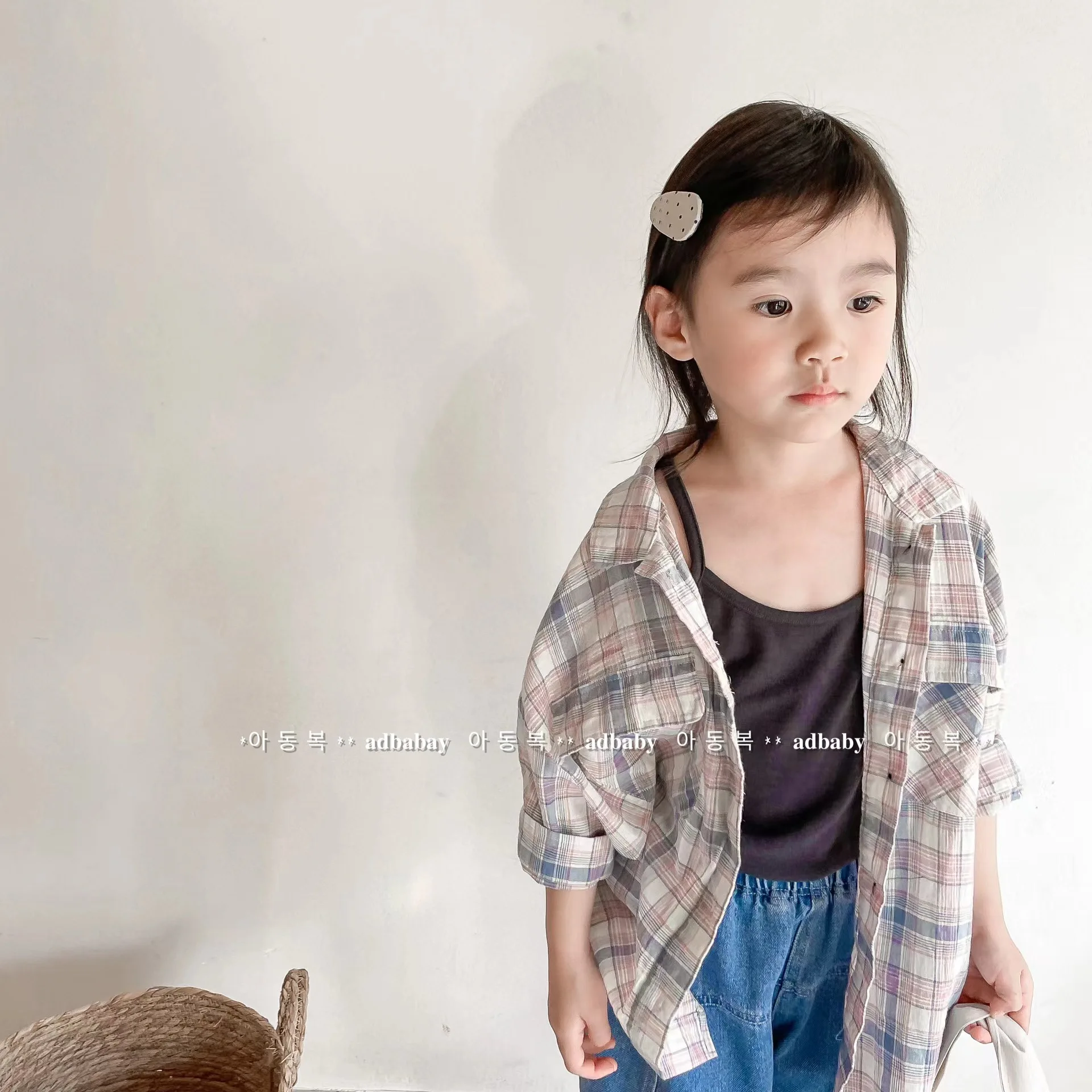 

2022 new toddle girls spring summer cotton linen shirt dress fashion long sleeve plaid long shirt dress for 1-6years girls