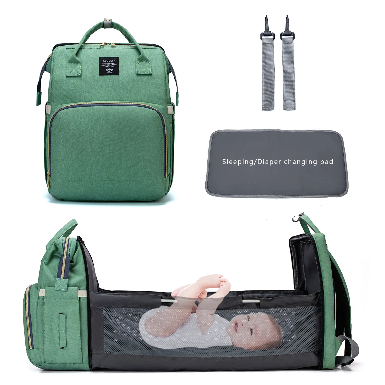 

ODM In Stock Portable Baby Travel Crib Bed Carry Cot Shoulder Accessories Bag Mommy Nappy Backpack Travel Nursing Diaper