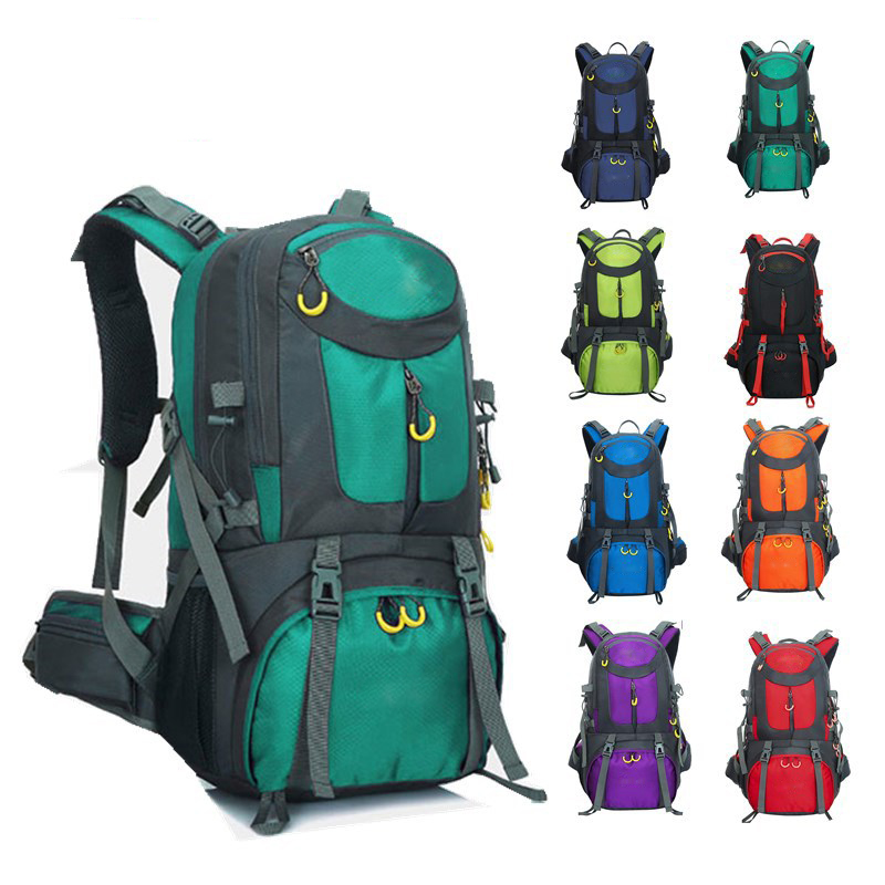 

Wholesale mass stock OEM high quality large capacity outdoor trekking hiking travel bags backpack for men, Customized color