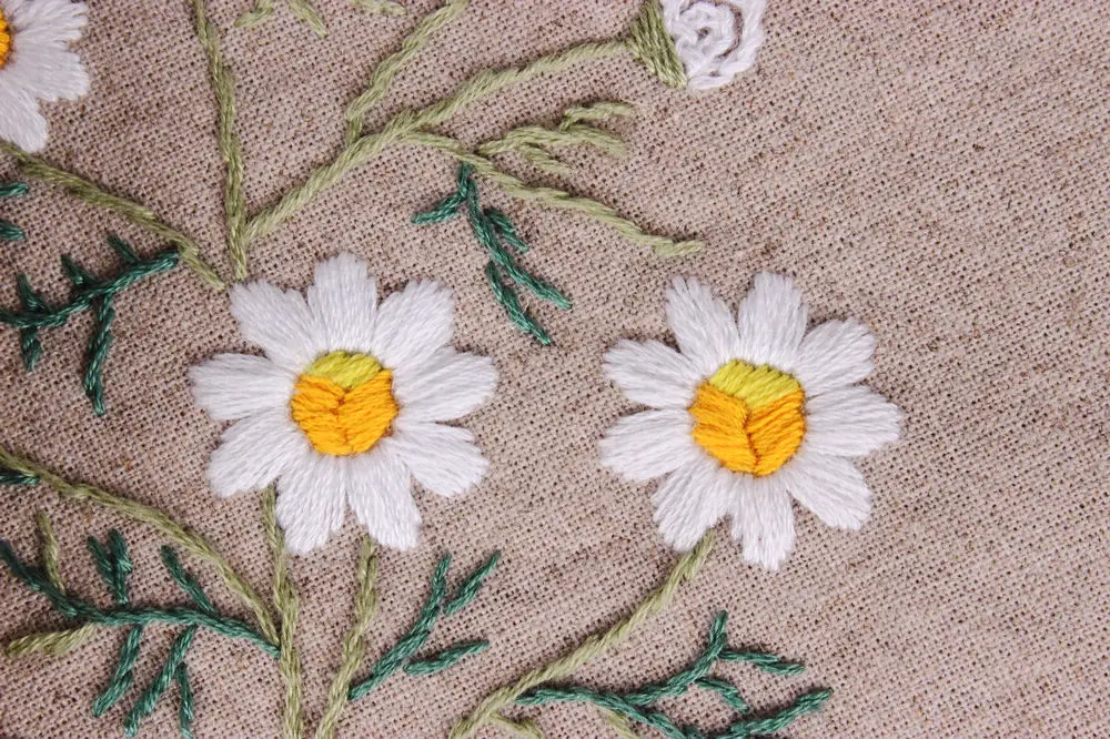 批发简洁风格十字绣刺绣设置雏菊花朵 diy 刺绣套件 - buy embroidery