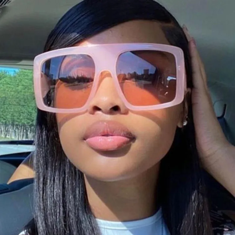 

Cross-Border Glasses Big Frame European And American Style Sunglasses Ladies Ins Fashion Windproof Sunshade Sunglasses, Picture shows