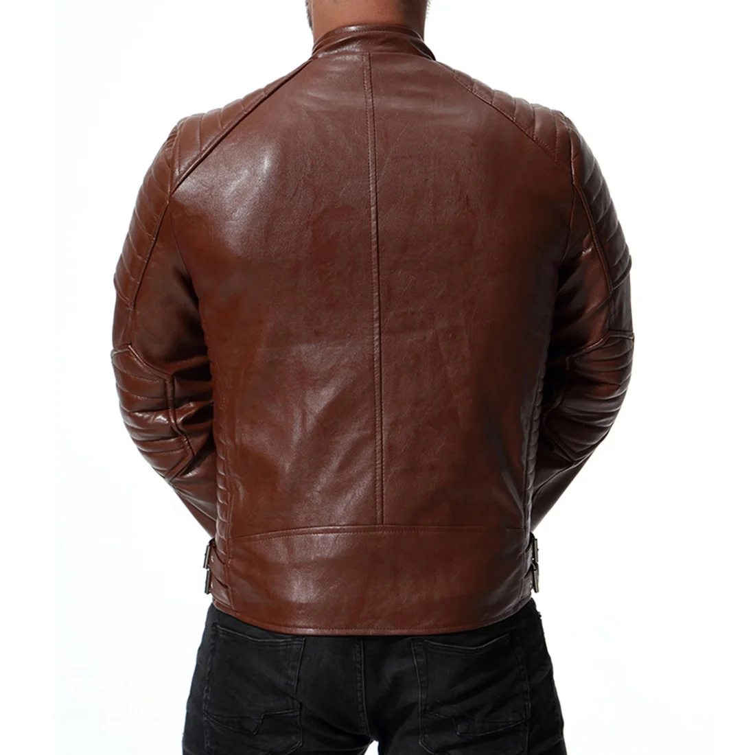 
Custom Wind Breaker Pu Leather Jacket Fashionable Mens Leather Jacket For Men Winter Bikers 
