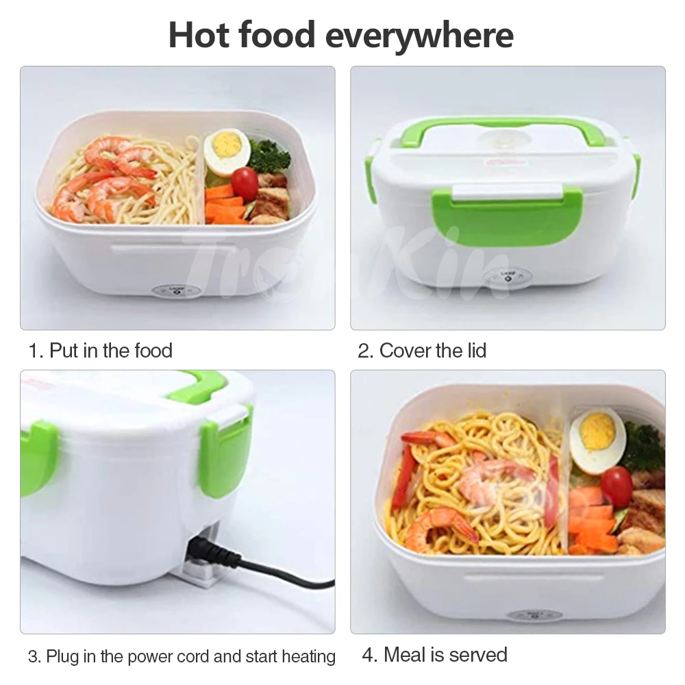 2020 Portable Electric Lunch Box 1.5l Food Container Heated Box Stainless Steel Gallbladder