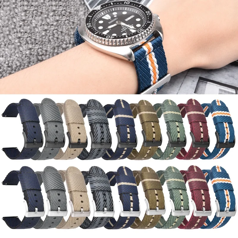 

Fast Shipping Waterproof Breathable Precision Woven Nylon Webbing Watch Strap for Watches