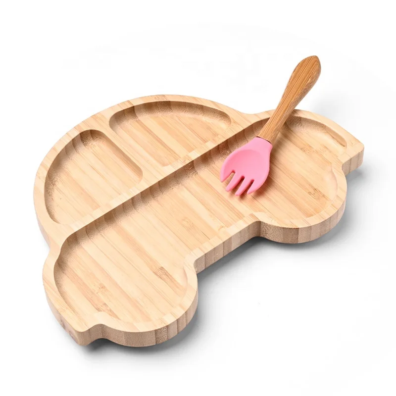 

Baby Plate Dessert Dish Toddler Dish Kids Bamboo Cute Dinnerware Bowl Plate Tableware, Natural color/as picture show