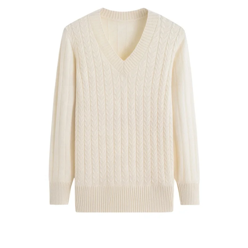 

Winter Women's Cashmere Sweater 7G long Sleeve Pullover Sweater