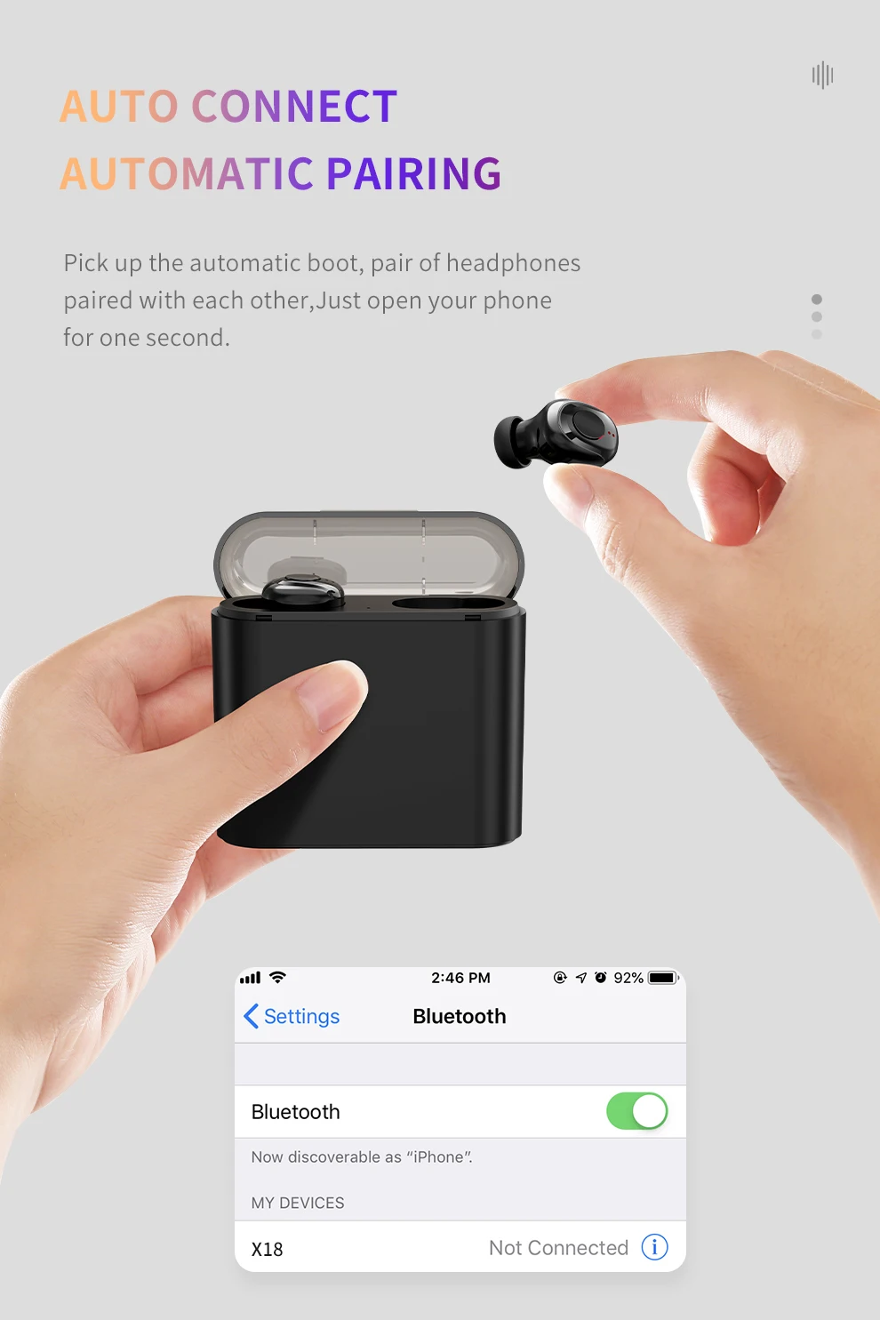 2019 Best Christmas gift Single Ear X18 TWS Button Wireless BT Earphones, BT5.0 Charging Bin Stealth Sports Headphone - ANKUX.COM