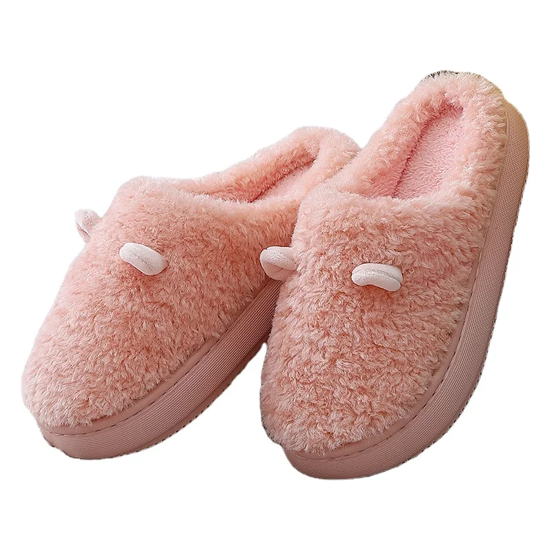 

Soles-Soled lovely Women Slippers Fur Indoor Warm Slides Home 2021 Snow Non-Skid Shoes, Solid color