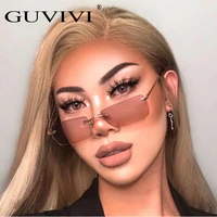 

GUVIVI Square 2019 UV400 Fashion sunglasses rimless CE&FDA Hand polished china Sunglasses for women