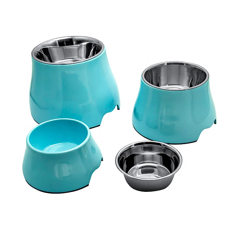 

New Arrival Dog Bowl Cat Bowl Eating Dnd Drinking Dual-use Melamine Stainless Steel Neck Protection Pet High-angle Bowl, Can be customize