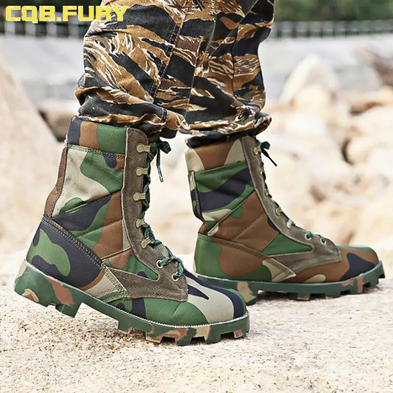 

Waterproof Camouflage Military Boot Anti-slip Rubber Outsole Training Boot