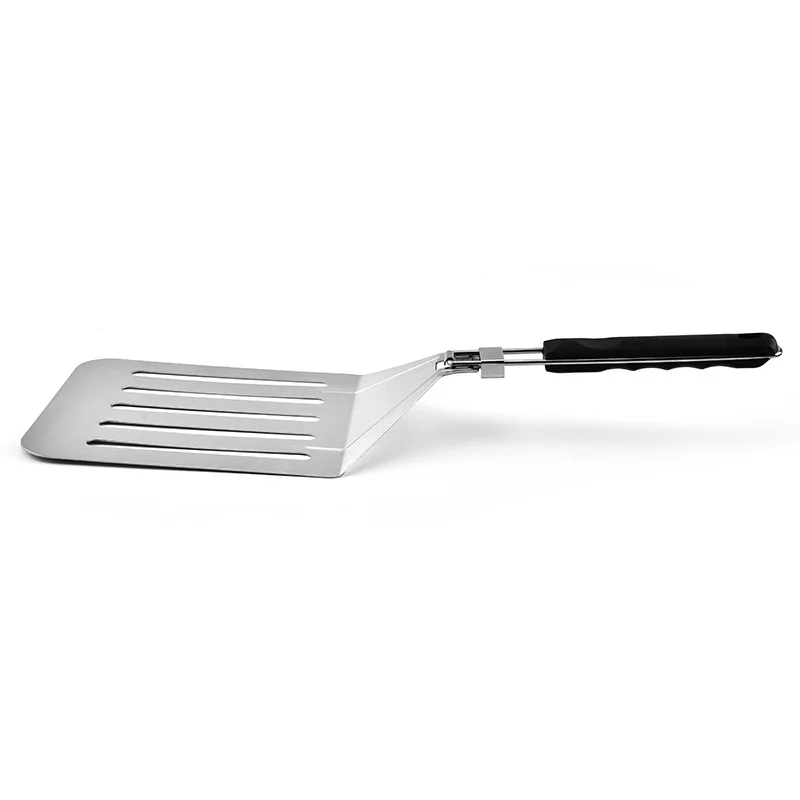 

High quality stainless steel folding pizza peel spatula with foldable handle pizza paddle shovel, Black