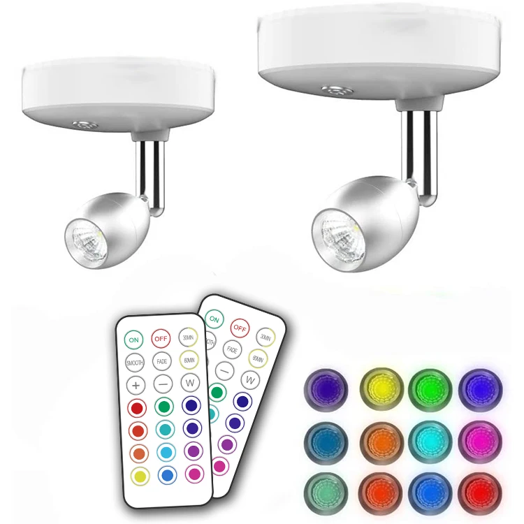 Factory Sale Wireless Operated Lights Indoor Mini Accent Lights Dimmable Art Lights LED Spotlights