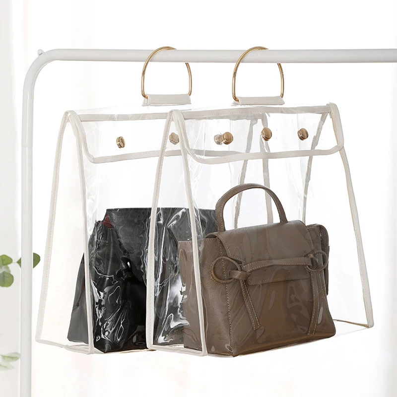 

Wardrobe wall-mounted handbag dust-proof bag Household PVC waterproof bag storage hanging bag