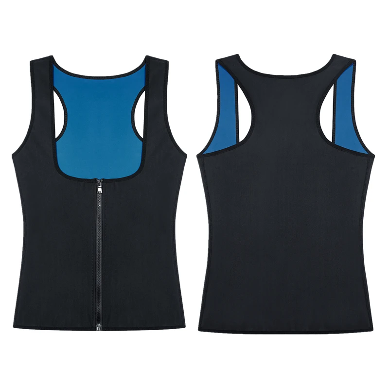 

Dropshipping Women's Shapewear Zipper Slimming Belly Belt Corset Perspire Sweat Shirt Body Shaper Gym Neoprene Vest