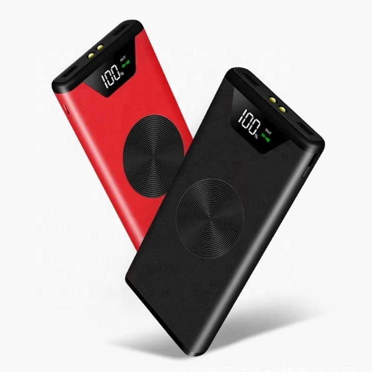 

Custom LOGO Portable Charger Slim LED QI wireless 20000mAh Power Bank