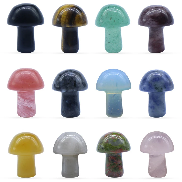 DIY 2CM Natural Gems Rough Crystal Agate Stone Mini Mushrooms Gemstone Jewelry Ornaments