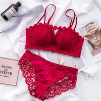 

Hot underwear set sexy lace bra detachable shoulder strap fashion underwear set