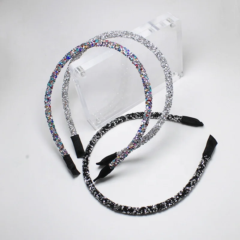 

Fashion Full Diamond Single Headband Shiny Rhinestone Thin Headband Women's Temperament Casual Headband, Picture