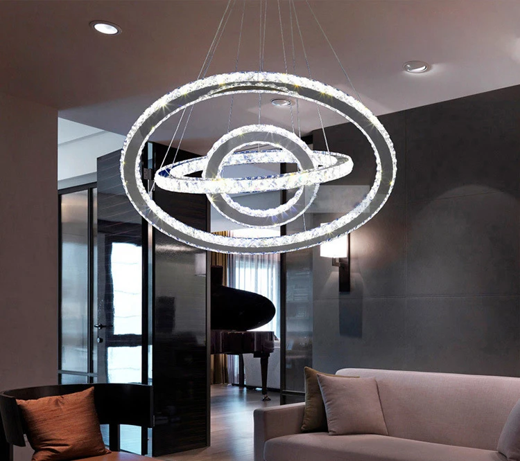 Nice crystal round ring chandeliers pendant lights LED modern crystal chandelier lighting