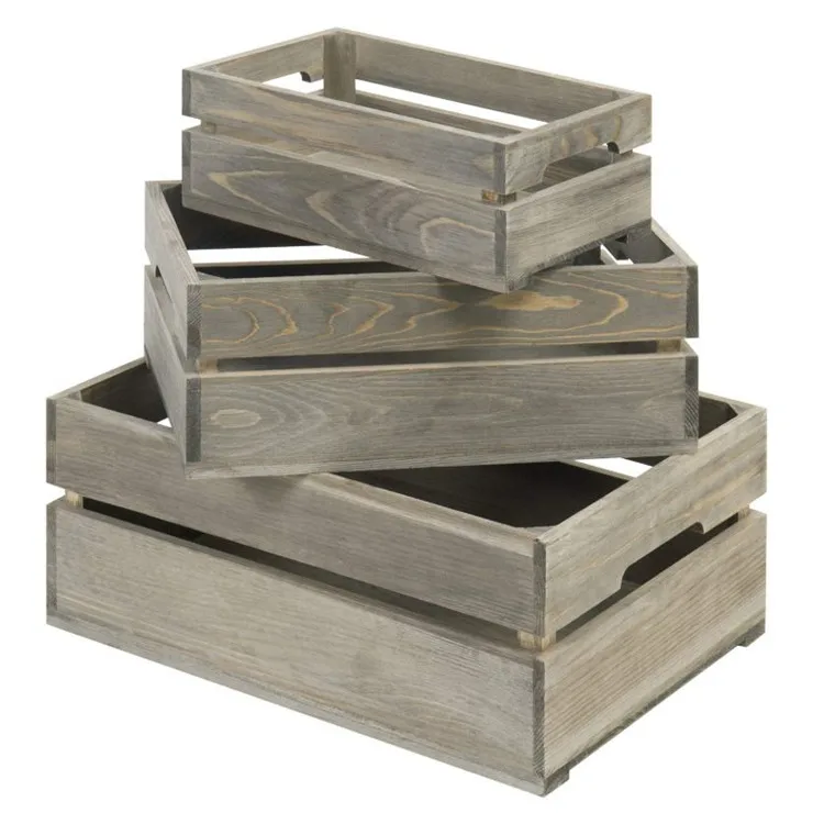 wood crates for display rustic small