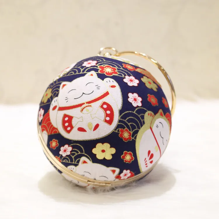 

New Fashionable Chains Spherical Bag Ladies Hand Bags Wedding Clutch Purses Evening Handbags For Women