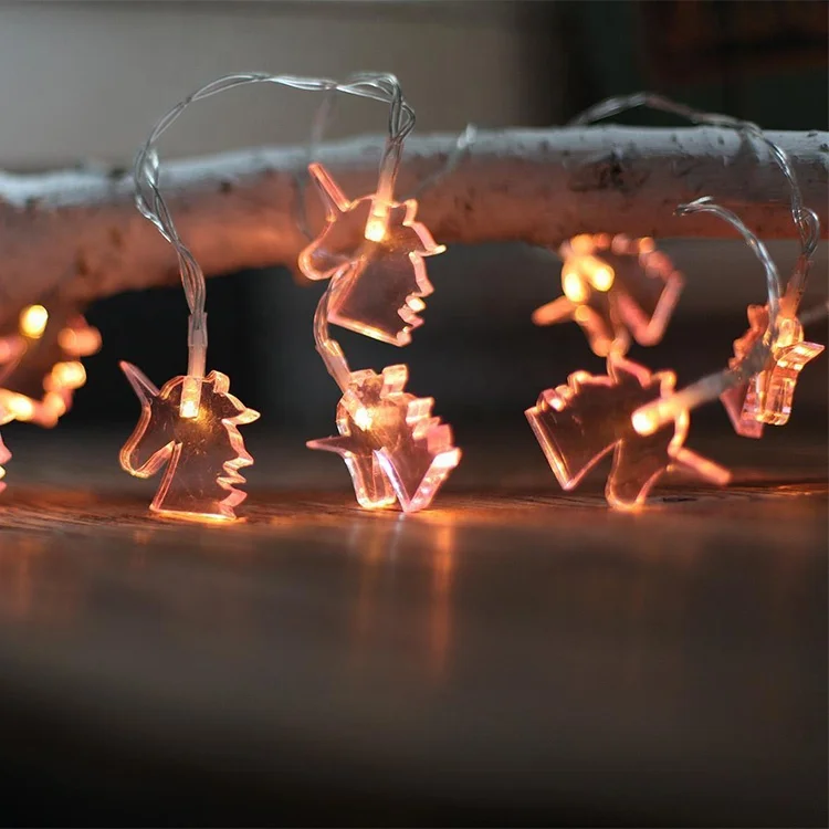 Newish 10M Custom Hot Sale 3D Acrylic Unicorn  Christmas Strand USB Led Night String Fairy Light