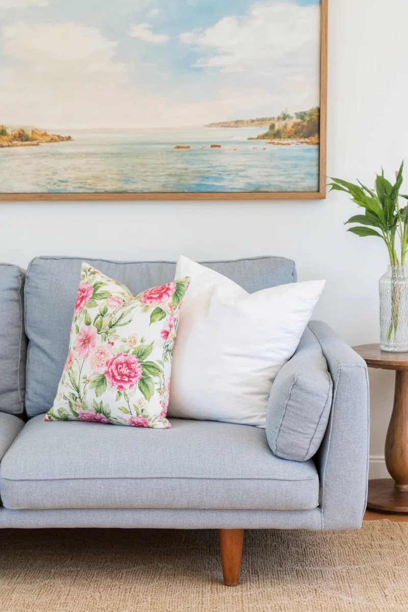 Custom printed family photos on decorative cushions