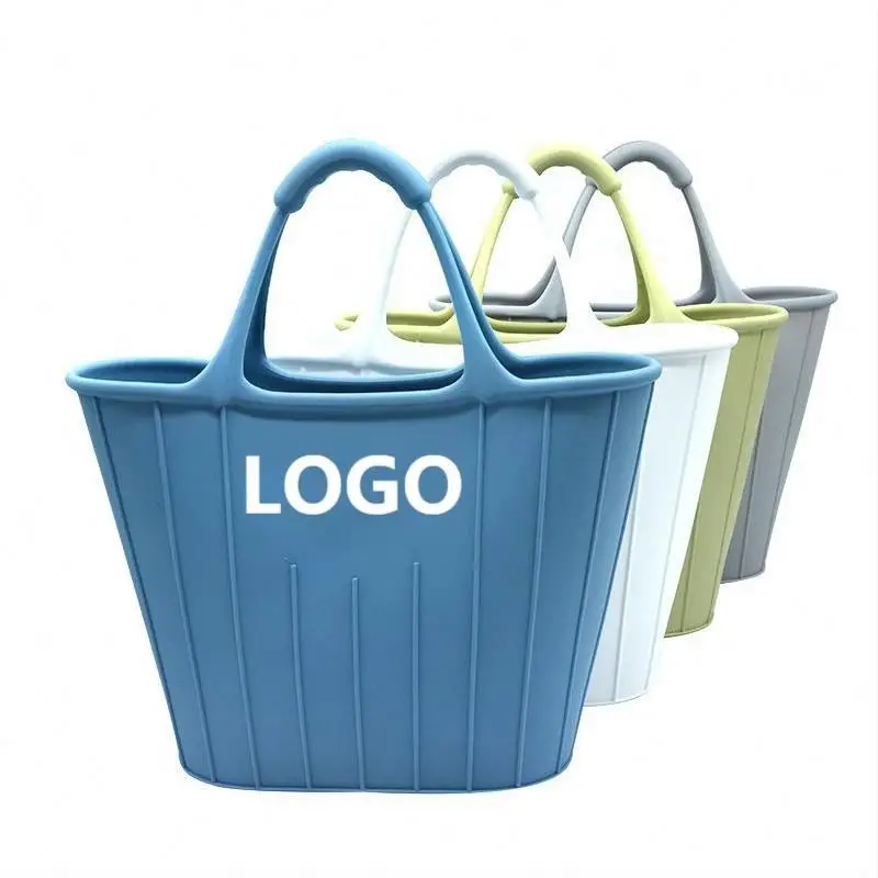 

Customized Logo Printed Different Colour High Quality Silicone Tote Bag Shopping Bag Handbag