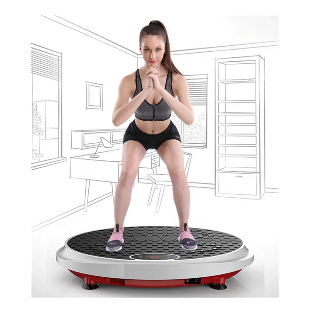 

Fitness equipment whole body slimming 3D 4D vibration plate with, Black red