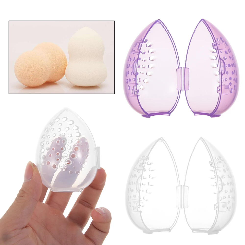 

Mildew Proof Drying Holder Easy to carry Sponge Display Storage Cosmetic Puff holder Egg shape box Makeup Accessories