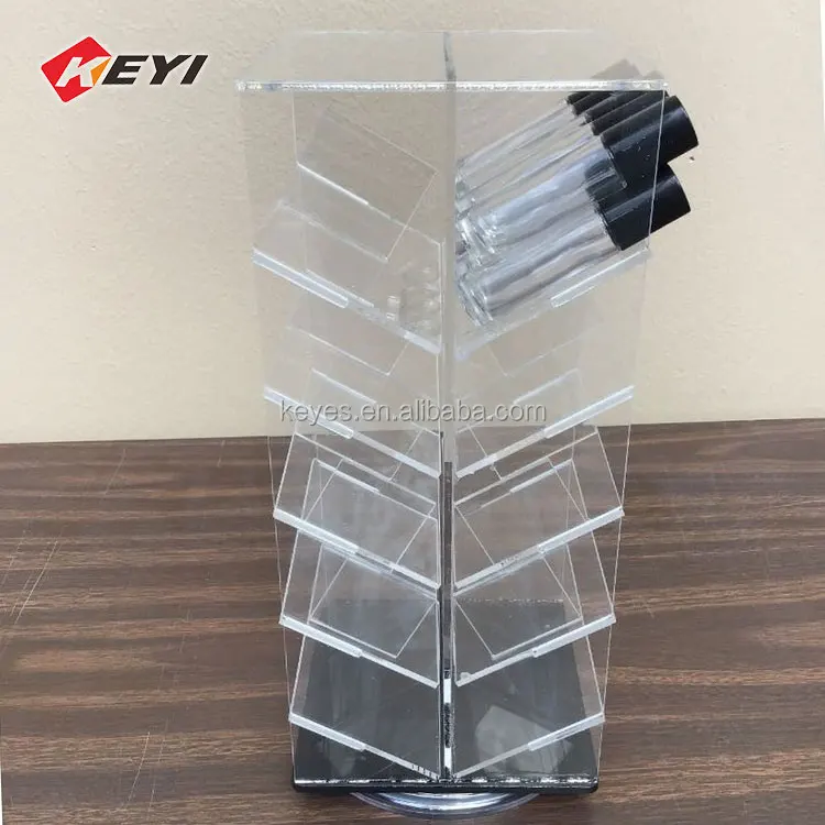 Custom Counter Top Clear Acrylic Rotating Body Oil Display Rack Stand